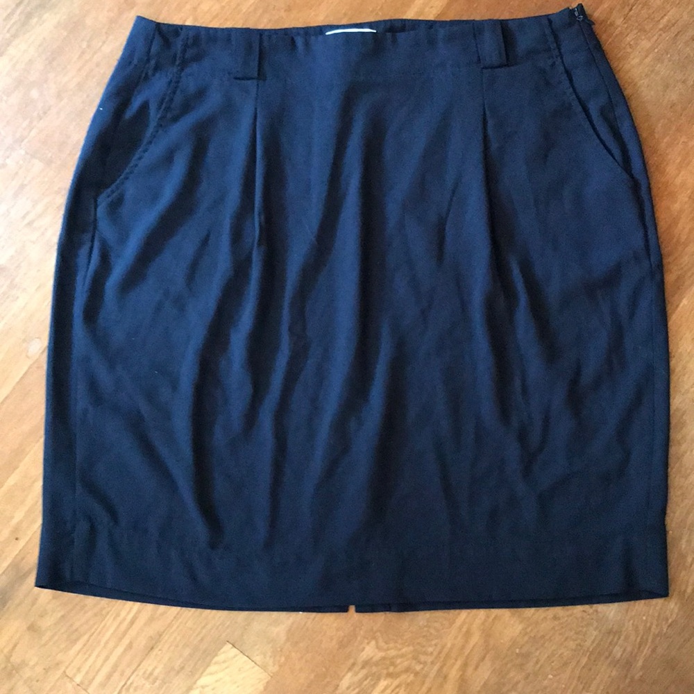 Liz Claiborne; Skirt, w/Pockets, Side zipper, Navy